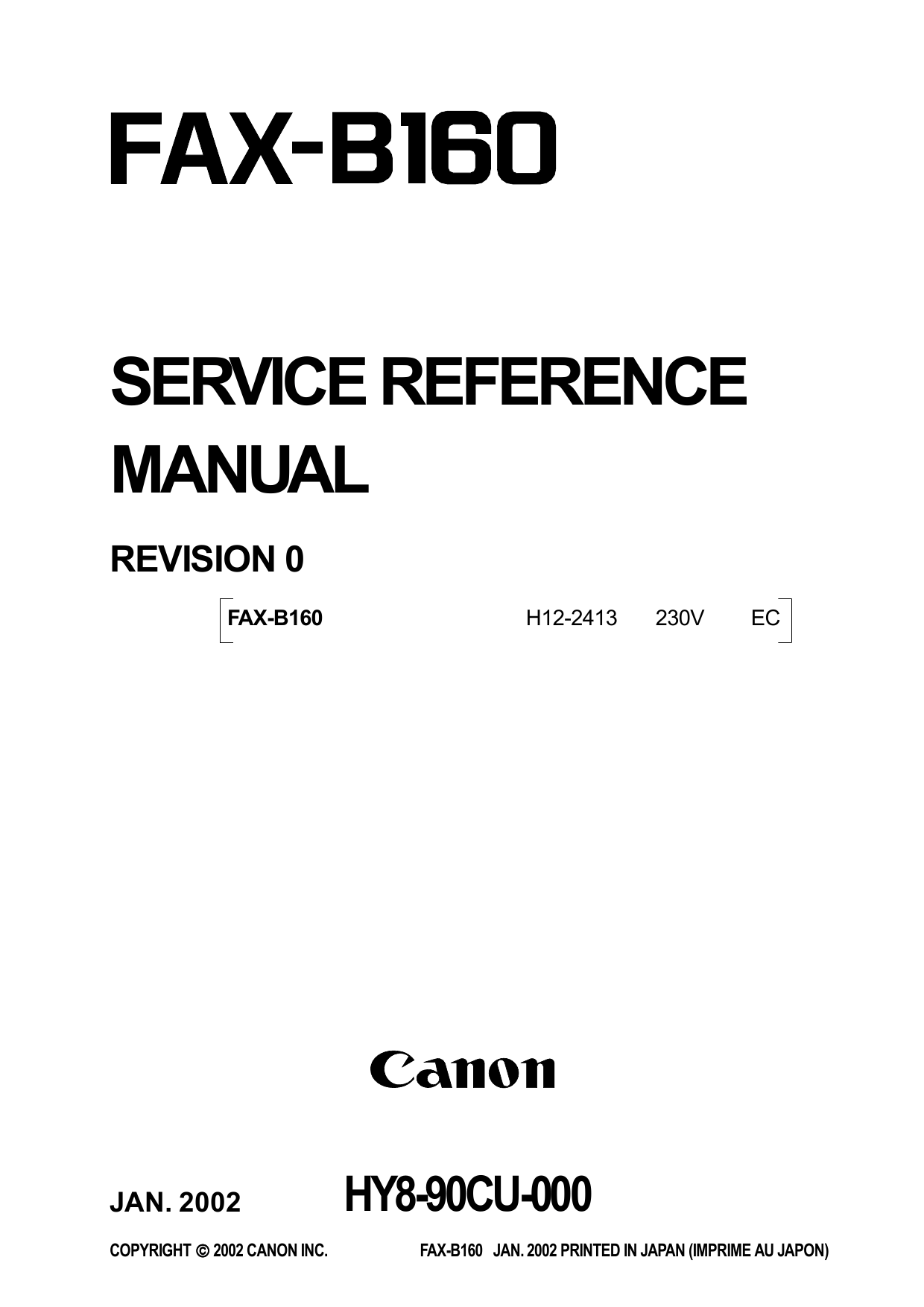 Canon FAX B160 B180 Service Manual-1